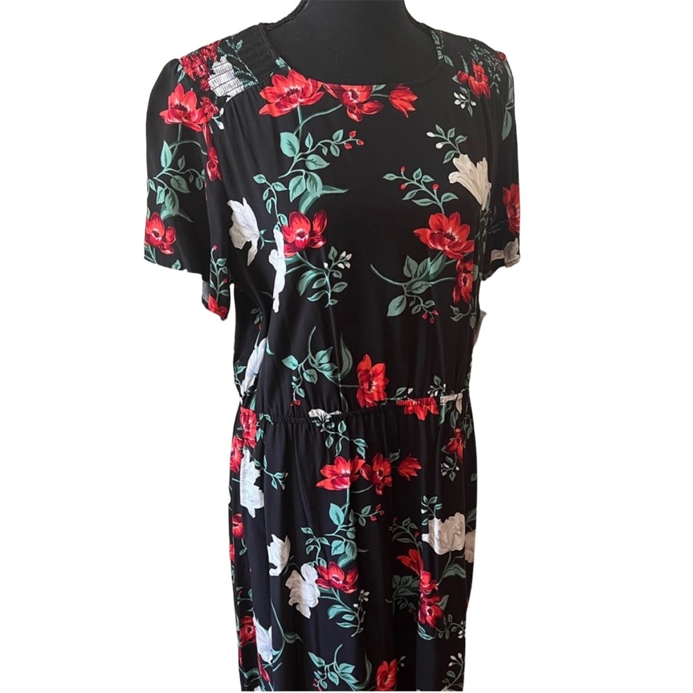 NWT old navy rayon viscose smocked dress size L